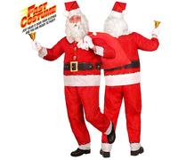Widmann Santa Claus Fast Costume (Jacket, Pants, Hat) (S) Red