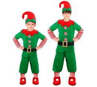 Widmann Santa's Little Helper Elf (Coat, Pants, Belt, Shoe Covers, Hat) (140 cm
