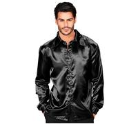 W WIDMANN MILANO Party Fashion - camisa disco años 70, camisa manga larga, camisa satén, carnaval