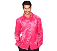 W WIDMANN MILANO Party Fashion - camisa disco años 70, camisa manga larga, camisa satén, carnaval