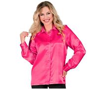 Widmann Satin Pink 70s Disco Shirt (L) Pink