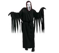 Widmann Screaming Ghost (Hooded Robe, Belt, Mask) (164 cm / 14-16 Years) Black