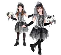 Widmann Skelebride (Dress, Fingerless Gloves, Bridal Veil) (140 cm / 8-10 Years)