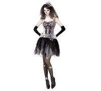 Widmann Skelebride (Dress, Fingerless Gloves, Bridal Veil) (S) Black