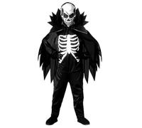Widmann Skeleton (Jumpsuit, Cape With Stand-Up Collar, Mask) (128 cm / 5-7 Years