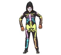 Widmann Skeleton (Jumpsuit, Mask) (164 cm / 14-16 Years) Black