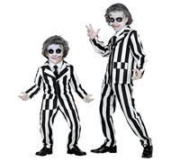 Widmann Sleazy Ghost (Jacket, Pants, Tie) (128 cm / 5-7 Years) Black