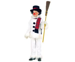 Widmann Snowman (Coat, Pants, Hat, Scarf, Nose) (140 cm / 8-10 Years) White