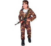 Widmann Soldier (Coat, Pants, Belt, Headband) (140 cm / 8-10 Years) Camouflage