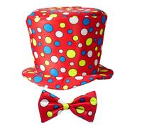 Widmann - Sombrero de payaso con pajarita, juego de 2 piezas, para niños, circo, cumpleaños, disfraz, accesorio, fiesta temática, carnaval
