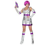 Widmann Space Girl (Dress, Fingerless Gloves, Boot Covers) (S) Silver
