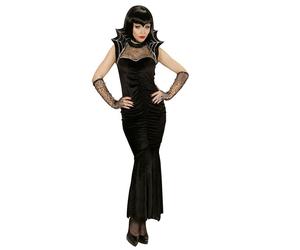 Widmann Spiderlady (Dress, Belt With Stand-Up Collar) (XXL) Black
