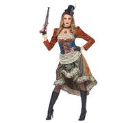 Widmann Steampunk (Dress With Choker, Fingerless Gloves, Mini Top Hat) (M) Diffe
