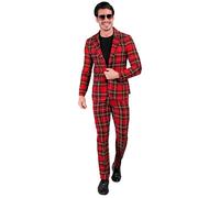 Widmann Tartan Party Fashion Suit (Jacket, Pants) (S) Red