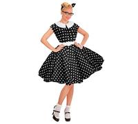 Widmann The 50s Rock'N'Roll Fashion Black (Dress With Petticoat, Belt, Headband)