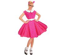 Widmann The 50s Rock'N'Roll Fashion Hot Pink (Dress With Petticoat, Belt, Headba
