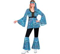 Widmann The 60s Fashion - Blue Mandala (Shirt, Pants, Headband) (S) Turquoise /