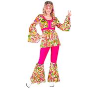 Widmann The 60s Fashion - Peace & Paisley (Shirt, Pants, Headband) (XS) Pink