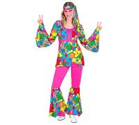 Widmann The 60s Fashion - Peace & Paisley (Shirt, Pants, Headband) (XXL) Pink