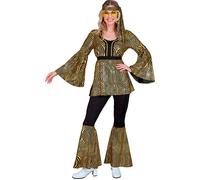 Widmann The 70s Disco Style - Golden Waves (Shirt, Pants, Headband) (L) Gold