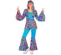 Widmann The 70s Groovy Style - Blue Bubbles (Shirt, Pants, Headband) (L) Turquoi