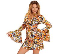 W WIDMANN MILANO Vestido disfraz años 70 mujer - Estampado circular, mangas acampanadas