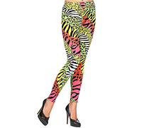 W WIDMANN MILANO Party Fashion - Leggings 80s, años 80, fiebre disco, mal gusto, estampado de rayas, fiesta temática, carnaval