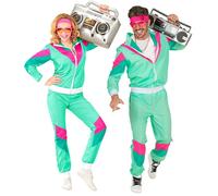 Widmann The 80s Shell Suit (Jacket, Pants) (L) Turquoise / Light Blue