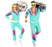 Widmann The 80s Shell Suit (Jacket, Pants) (L) Turquoise / Light Blue