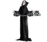 Widmann vd-wdm01408 Grim Reaper Animado con Cabeza giratoria, Color Negro, Talla única