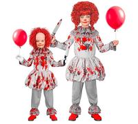 Widmann Vintage Horror Clown (Dress, Ruff, Shoe Covers) (XL) Grey