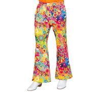 W WIDMANN MILANO Party Fashion - Pantalones años 60 para hombre, Hippie, Reggae, Flower Power, Disco Fever