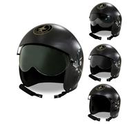 WIDMANN WDM04858 ? Disfraz para adulto de Elmo piloto de Jet de combate, color negro, talla única