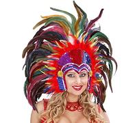 W WIDMANN MILANO Party Fashion, Plumas coloridas de Tropicana, estilo extravagante, comodidad ligera, versátil para todas las ocasiones, duradero, uso responsable a partir de 16 años
