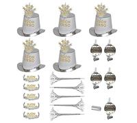 WIDMANN wdm8006 W ? Disfraz para adultos Party Kit buen año plateado para 10 personas, talla única