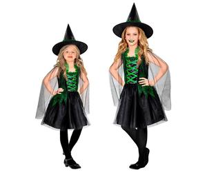 Widmann Wicked Witch (Dress, Hat) (158 cm / 11-13 Years) Black