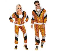 WIDMANN Widmann-11682 11682 - Disfraz de tigre, chaqueta y pantalón, cómodo de llevar, estampado animal, traje de jogging, estilo retro, botón de baño, fiesta, carnaval, multicolor, medium