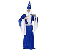Widmann Wizard (Robe With Collar, Belt, Hat) (S) Blue