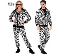 Widmann Zebra Animalier Party Fashion Tracksuit (Jacket, Pants) (L) White