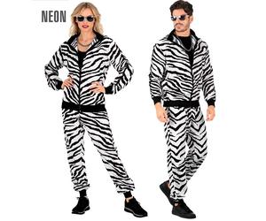 Widmann Zebra Animalier Party Fashion Tracksuit (Jacket, Pants) (M) White