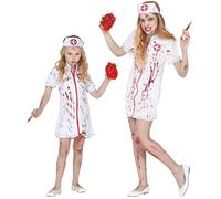 Widmann Zombie Nurse (Dress, Headpiece) (128 cm / 5-7 Years) White
