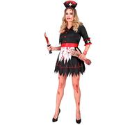 Widmann Zombie Nurse (Dress With Underskirt, Headpiece) (S) Black