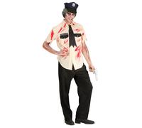 Widmann Zombie Police Officer (Blood Stained Shirt, Pants, Tattered Tie, Hat) (M