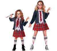 Widmann Zombie School Girl (Jacket With Shirt, Skirt, Tie, Socks) (116 cm / 4-5
