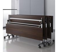 Widppsopt 1PCS Folding Conference Table, Mobile Training Table with Locking Wheels, Modern Conference Room Desk for Office & Training Rooms, Easy to Arrange(Walnut,120 * 50 * 75cm)