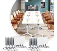 Widppsopt 2-Pack Folding Conference Table for 12-16People Modern Flip Top Training Room Desk with Wheels Save Space Rectangle Office Desk Table for Classroom