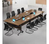 Widppsopt 4.6FT Folding Conference Table with Lockable Wheels-Mobile Foldble Meeting Desk Room Desk for Office Home Classroom Seminar Rooms-Durable,Space-Saving Design,Seats 2-10 People (4PACK)