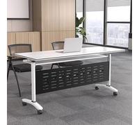 Widppsopt 4 Pack Folding Conference Table, Flip Top Meeting Table with Locking Wheels, Modern Foldable Office Tables for Conference Room,White(120 * 60 * 75cm)