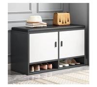 Widppsopt Banco de almacenamiento de zapatos, zapatero de entrada, mueble tapizado, multifuncional, se puede sentar, cambiar, taburete de zapatos, entrada del hogar, gabinete de zapatos de madera