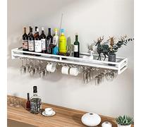 Widppsopt Botellero de Pared para Colgar Botellas de Vino, Soporte para Copas de Vino invertido, estantes de Hierro Forjado para Restaurante, Expositor de Fotos para Sala de Estar, fácil de Instalar.